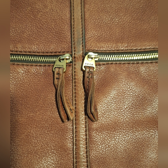 Fossil Foldover Leather Crossbody Messenger Bag - Picture 11 of 15